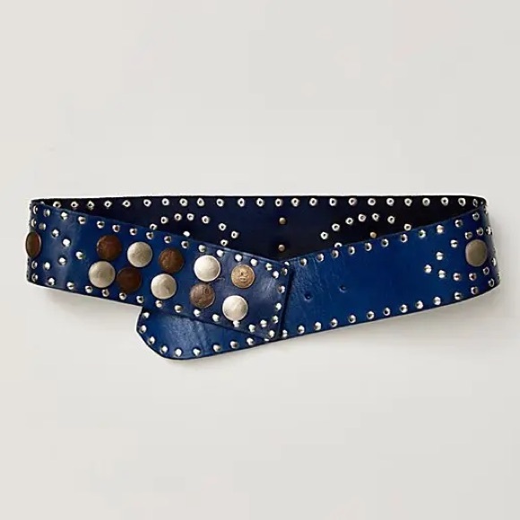 Free People Accessories - NWT Free People Vega Coin Belt in Cobalt Blue